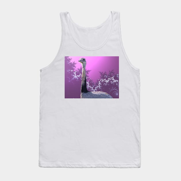 Rhea on Purple Fractal Tank Top by Michelle Le Grand